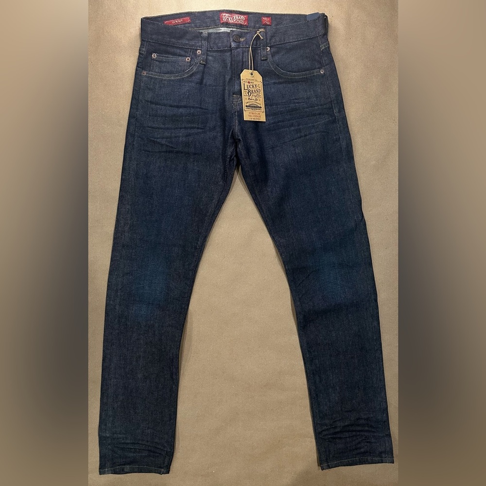 Lucky Brand 110 Skinny Selvedge Jeans 31x32 – Candiani Italian Denim, Dark Wash